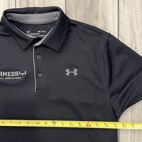 Men's Small Under Armour Football Gameday Men's Heatgear Black Polo Shirt - Picture 6 of 7
